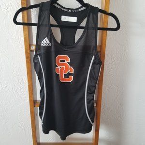 adidas SC Trojans Fitted T Back Tank Top Sz S